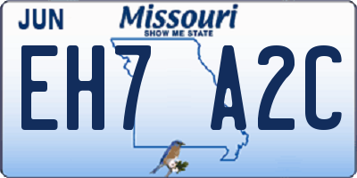 MO license plate EH7A2C