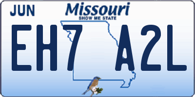MO license plate EH7A2L