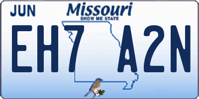 MO license plate EH7A2N