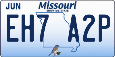 MO license plate EH7A2P