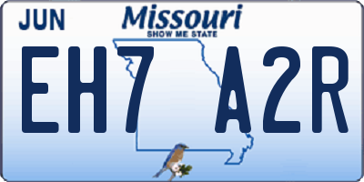 MO license plate EH7A2R