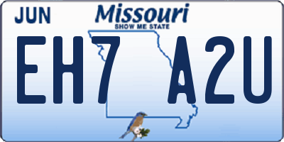 MO license plate EH7A2U