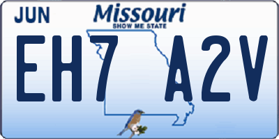 MO license plate EH7A2V