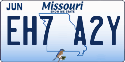 MO license plate EH7A2Y