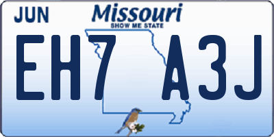 MO license plate EH7A3J