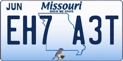 MO license plate EH7A3T