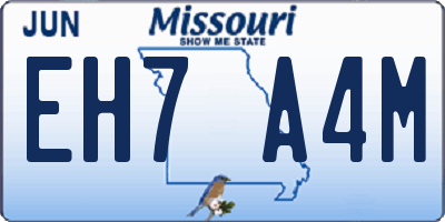 MO license plate EH7A4M