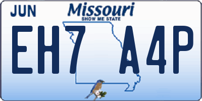 MO license plate EH7A4P