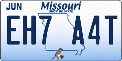 MO license plate EH7A4T