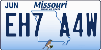 MO license plate EH7A4W