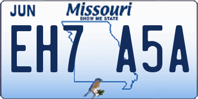 MO license plate EH7A5A