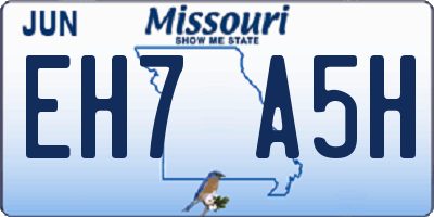 MO license plate EH7A5H