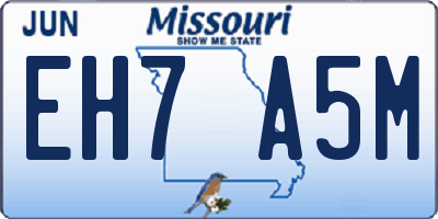MO license plate EH7A5M