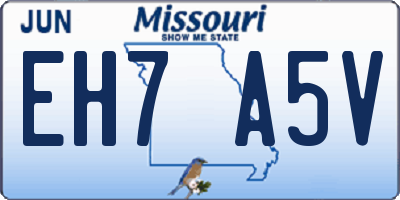 MO license plate EH7A5V