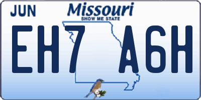 MO license plate EH7A6H