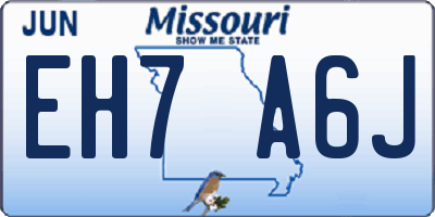 MO license plate EH7A6J