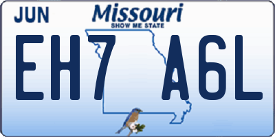 MO license plate EH7A6L