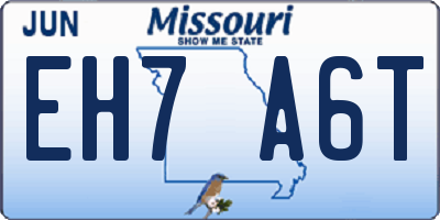 MO license plate EH7A6T