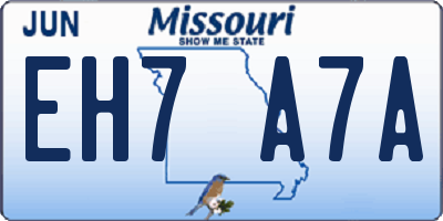 MO license plate EH7A7A