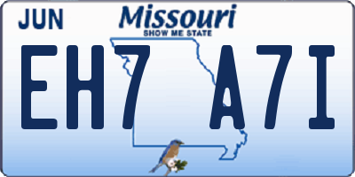 MO license plate EH7A7I