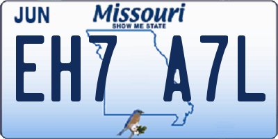 MO license plate EH7A7L