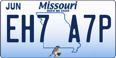 MO license plate EH7A7P