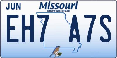 MO license plate EH7A7S
