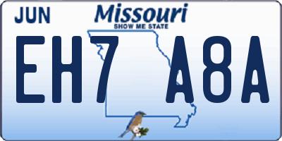 MO license plate EH7A8A
