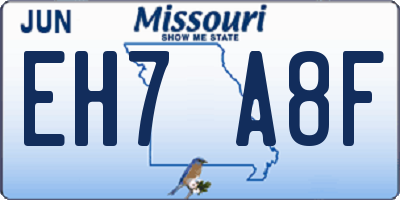 MO license plate EH7A8F