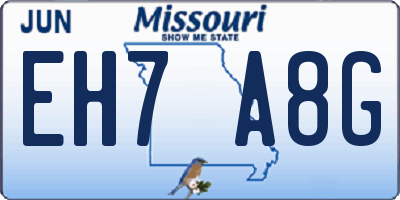 MO license plate EH7A8G