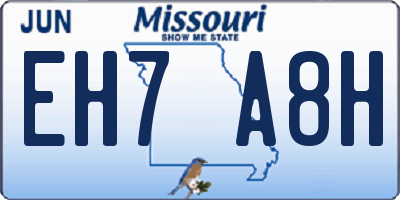MO license plate EH7A8H