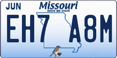 MO license plate EH7A8M