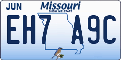 MO license plate EH7A9C