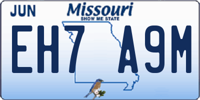 MO license plate EH7A9M