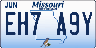 MO license plate EH7A9Y