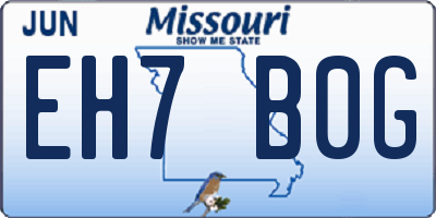 MO license plate EH7B0G