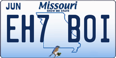 MO license plate EH7B0I