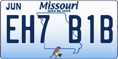 MO license plate EH7B1B