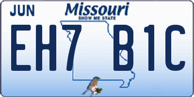 MO license plate EH7B1C