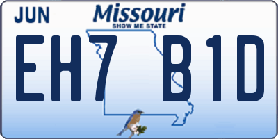 MO license plate EH7B1D