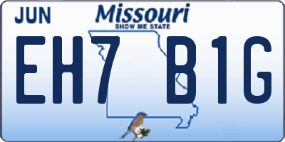 MO license plate EH7B1G
