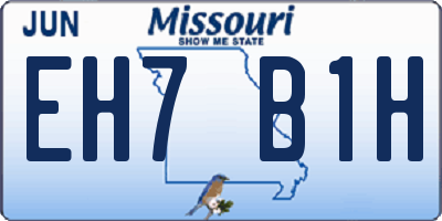 MO license plate EH7B1H