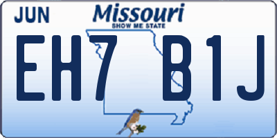 MO license plate EH7B1J
