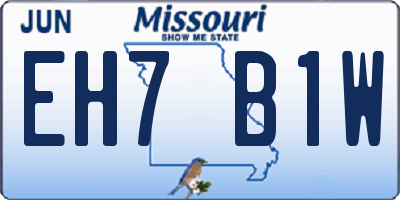 MO license plate EH7B1W