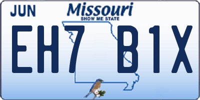 MO license plate EH7B1X