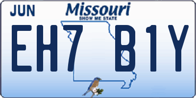MO license plate EH7B1Y