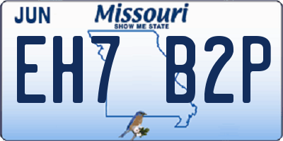 MO license plate EH7B2P