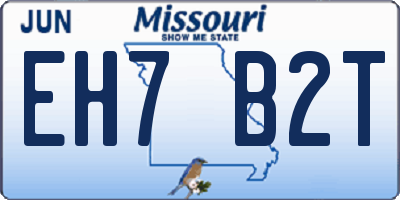 MO license plate EH7B2T