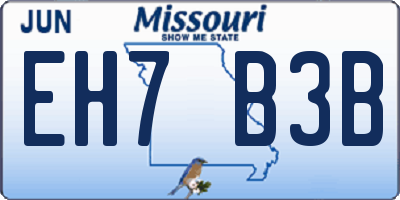 MO license plate EH7B3B
