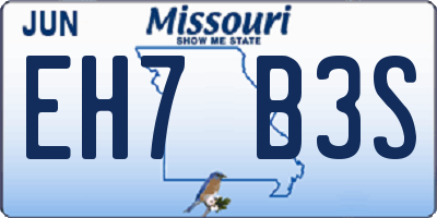 MO license plate EH7B3S